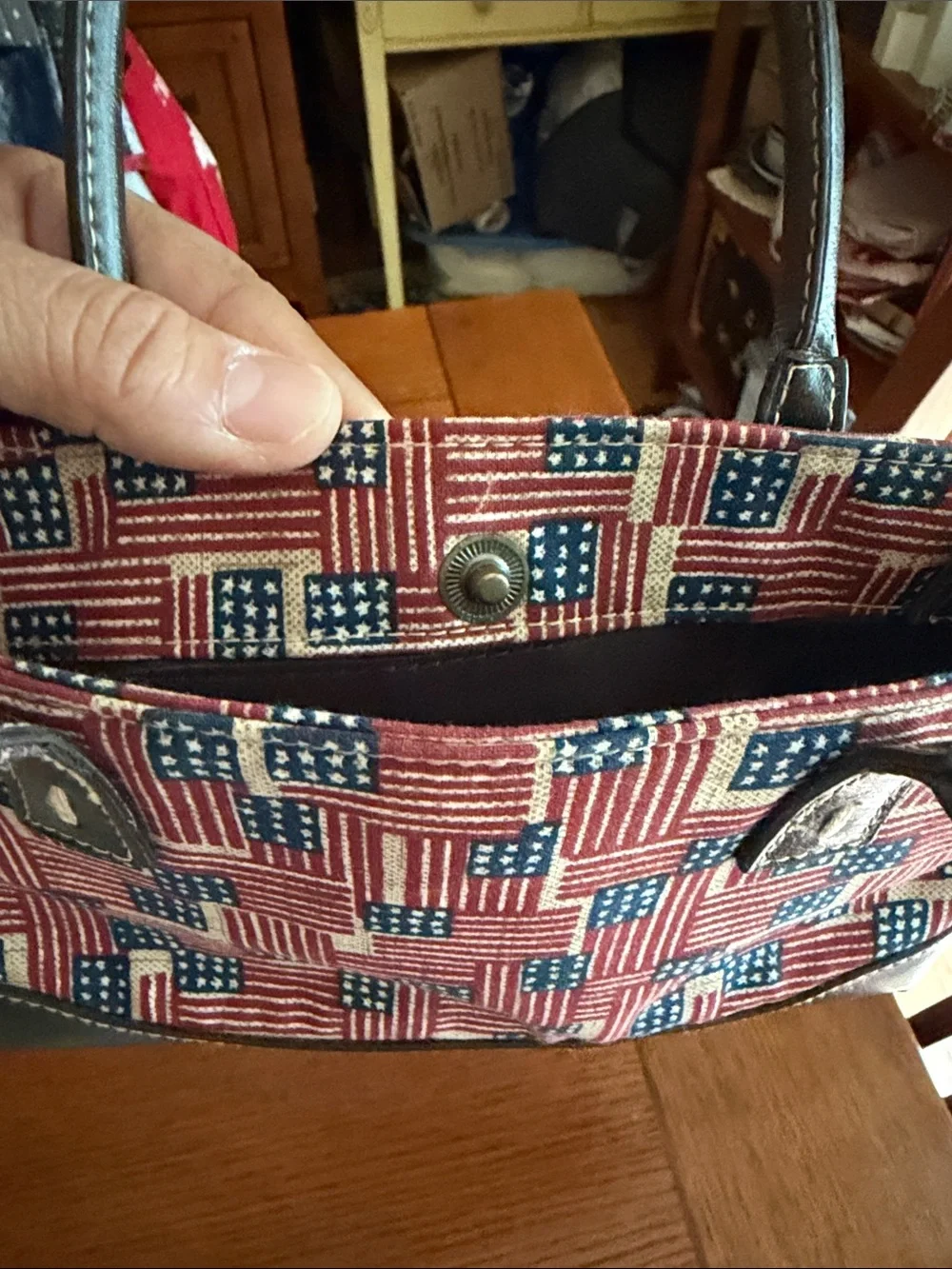 Longaberger Patriotic Red, White & Blue Tote Handbag